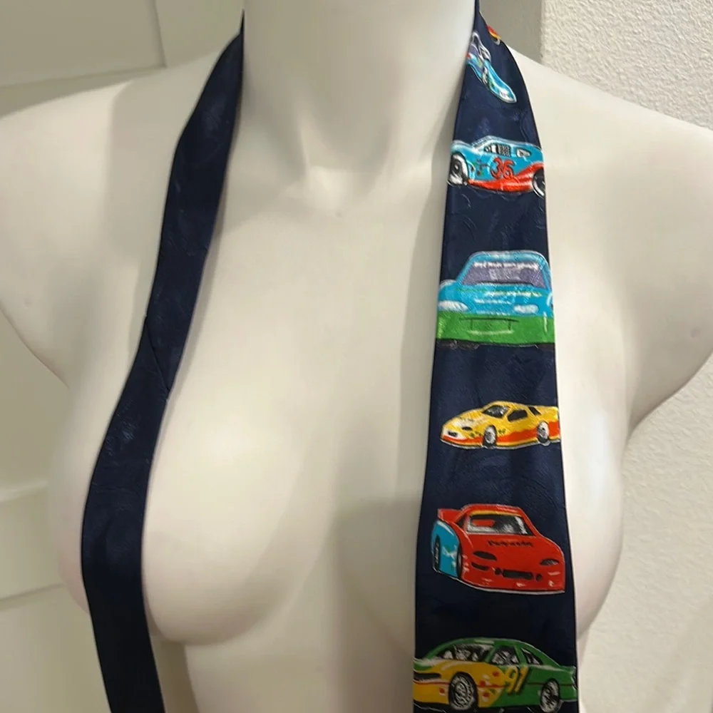 Colorful Car Print Tie